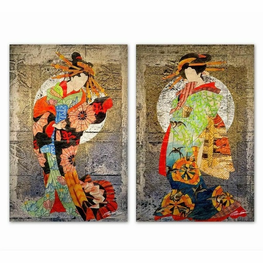 Cuadro DKD Home Decor Oriental (40 x 1,8 x 60 cm) (2 Unidades)