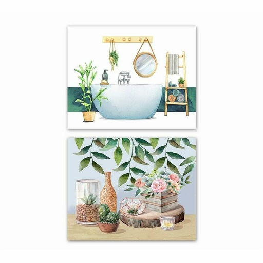 Cuadro DKD Home Decor Escandinavo (50 x 1,8 x 40 cm) (2 Unidades)
