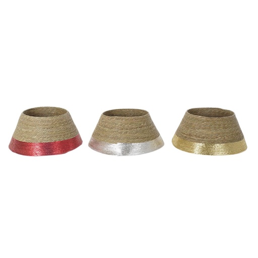 Christmas tree skirt DKD Home Decor Fibre Seagrass (57 x 57 x 28 cm) (3 Units)