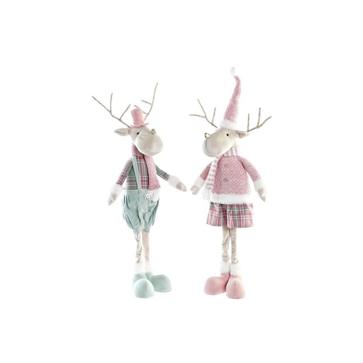 Christmas bauble DKD Home Decor Reindeer Polyester (20 x 17 x 60 cm) (2 Units)