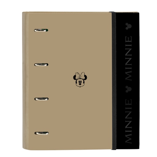 Carpeta de anillas Minnie Mouse Beige (27 x 32 x 3.5 cm)