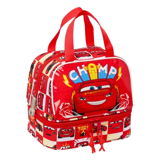 Portameriendas Cars Let's race Blanco Rojo 20 x 20 x 15 cm