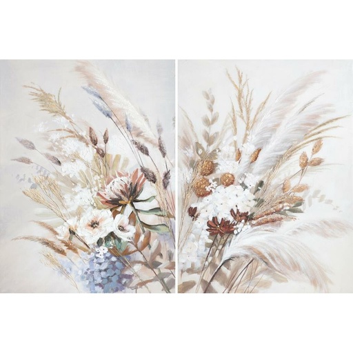 Cuadro DKD Home Decor Flores Cottage (90 x 3,7 x 120 cm) (2 Unidades)