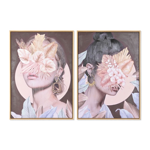 Cuadro DKD Home Decor Flores Moderno (50 x 3,5 x 70 cm) (2 Unidades)