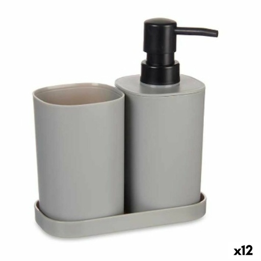 Set de Baño Berilo B8108-S3-GREY Negro Gris Polipropileno (12 Unidades)