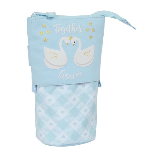 Estuche Cubilete Glow Lab Cisnes Azul claro 8 x 19 x 6 cm
