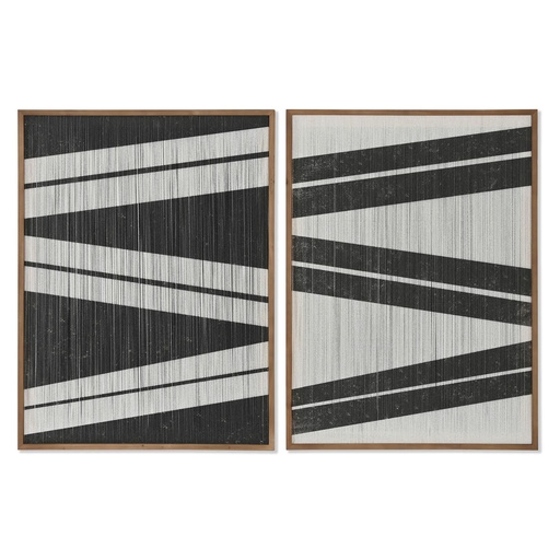 Cuadro Home ESPRIT Rayas Urbano 60 x 3 x 60 cm (2 Unidades)