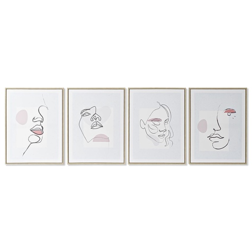 Cuadro DKD Home Decor Cara Escandinavo 45 x 2,5 x 60 cm (4 Unidades)