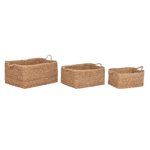 Juego de Cestas Home ESPRIT Natural Fibra natural Boho 50 x 40 x 30 cm 3 Piezas