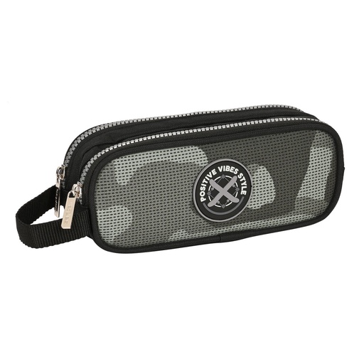 Estuche Escolar Safta Stone Negro 21 x 8 x 6 cm