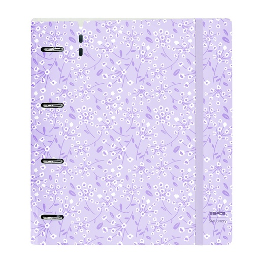 Carpeta de anillas Safta Light purple flowers Morado 27 X 32 X 4 cm