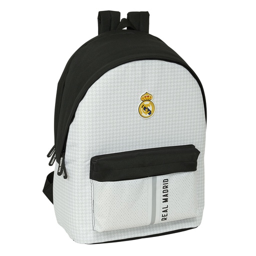 Mochila para Portátil Real Madrid C.F. 24/25 Blanco Gris 31 x 44 x 18 cm 15,6"