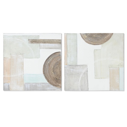 Lienzo Home ESPRIT Lienzo Madera MDF 50 x 2,5 x 50 cm