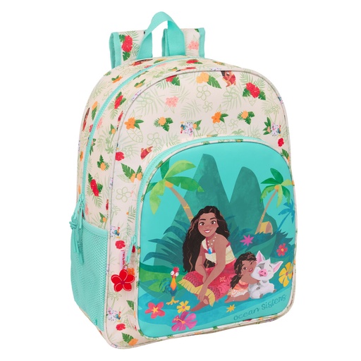 Mochila Escolar Vaiana Azul Beige 33 x 42 x 14 cm