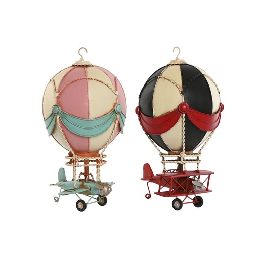 Figura Decorativa Home ESPRIT Azul Rosa Vintage 17 x 17 x 32 cm (2 Unidades)