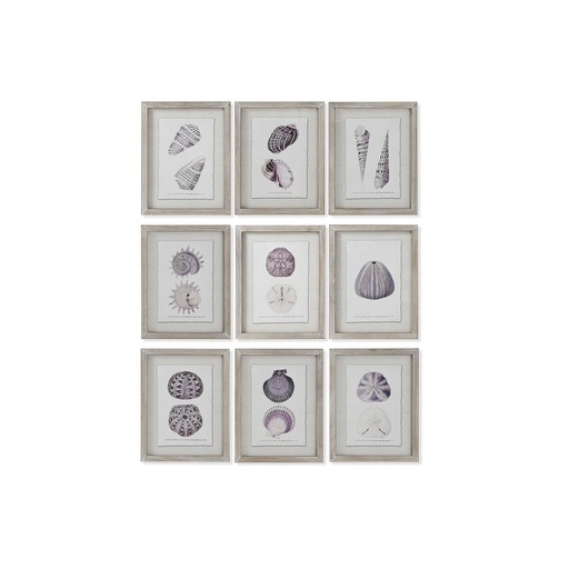 Cuadro Home ESPRIT Coral 35 x 2 x 45 cm (9 Unidades)