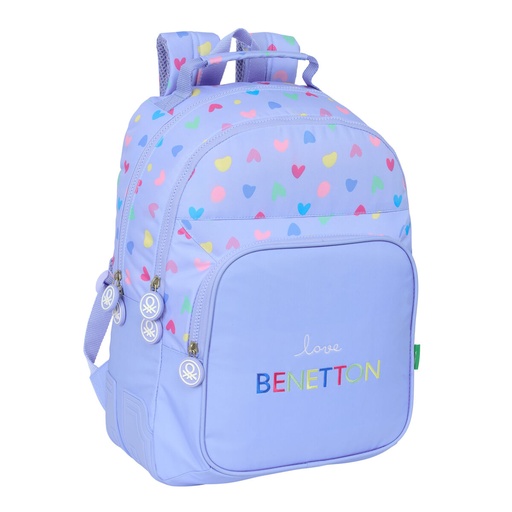 School Bag Benetton Lila Lilac 32 x 42 x 15 cm
