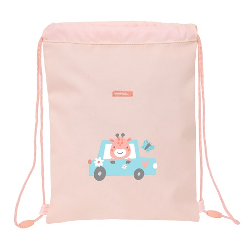 Backpack with Strings Safta Jirafa Coral 26 x 34 x 1 cm