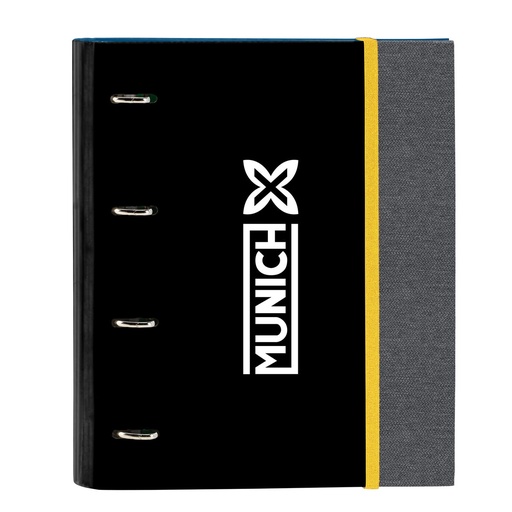 Carpeta de anillas Munich Topo Negro 27 x 32 x 3.5 cm