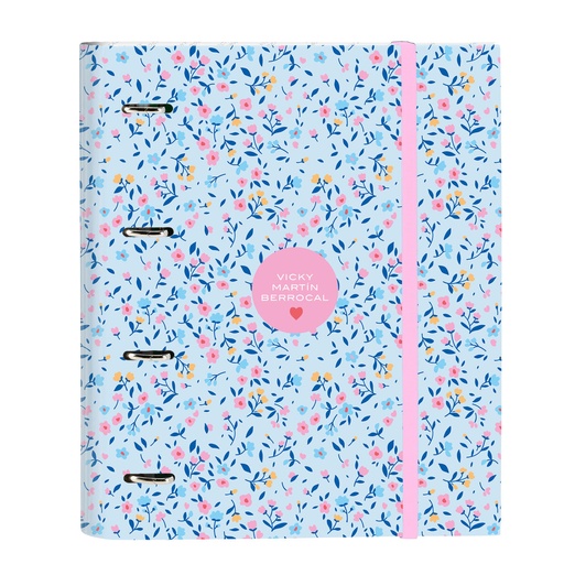 Carpeta de anillas Vicky Martín Berrocal Paraíso Azul Rosa 27 x 32 x 3.5 cm