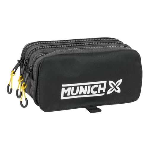 Portatodo Triple Munich Topo Negro 21,5 x 10 x 8 cm