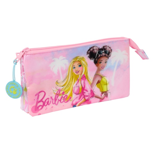 Portatodo Triple Barbie Painterly Rosa Azul cielo 22 x 12 x 3 cm