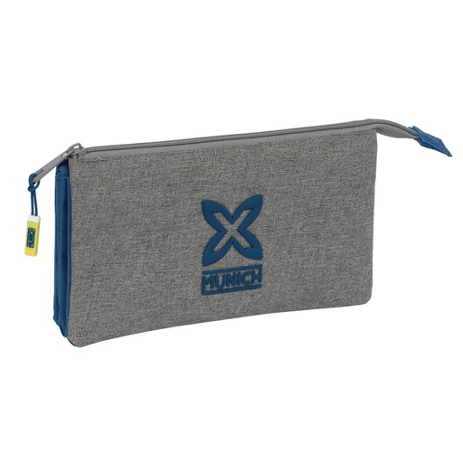 Portatodo Triple Munich Street Azul Gris 22 x 12 x 3 cm
