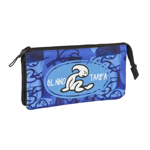 Triple Carry-all El Niño Roller Blue Black 22 x 12 x 3 cm