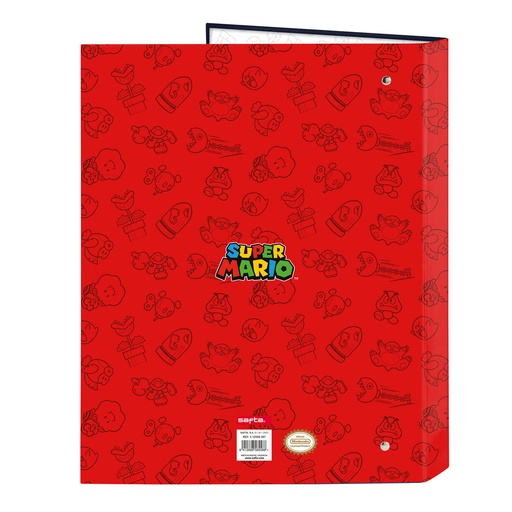 Ring binder Super Mario Trick Red Dark blue A4 26.5 x 33 x 4 cm