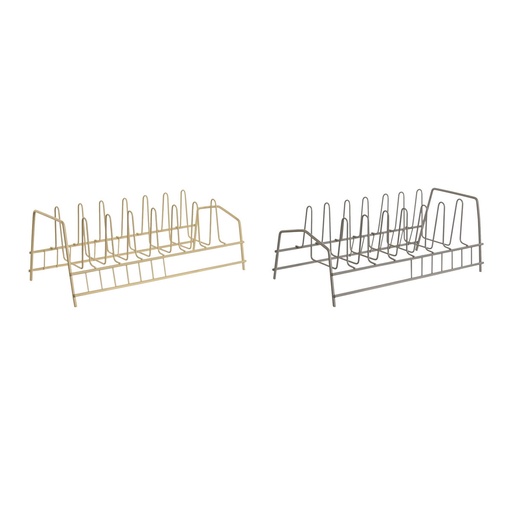 Escurridor para Fregadero Home ESPRIT Beige Gris 35 x 18 x 10 cm (2 Unidades)