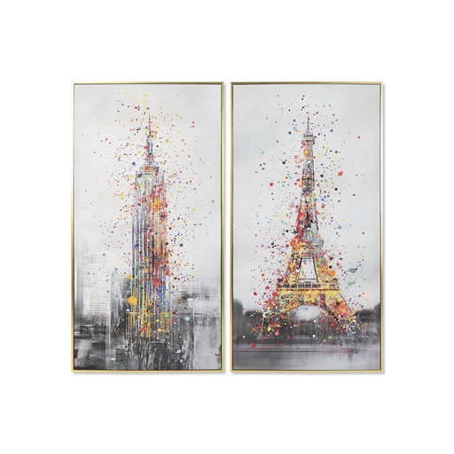 Cuadro Home ESPRIT París Nueva York Loft 62,5 x 3,5 x 122,5 cm (2 Unidades)