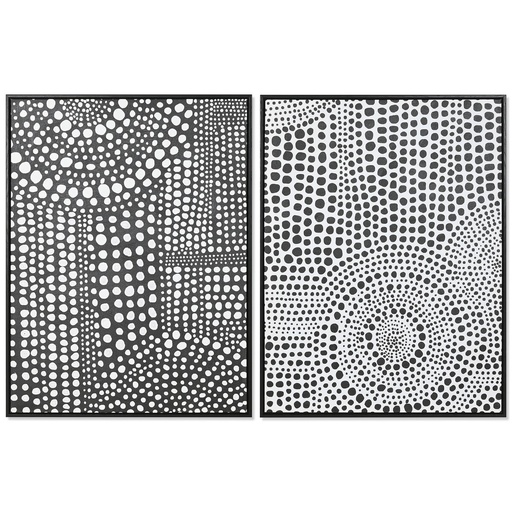 Cuadro Home ESPRIT Blanco Negro Abstracto Moderno Lacado 60 x 3,5 x 80 cm (2 Unidades)
