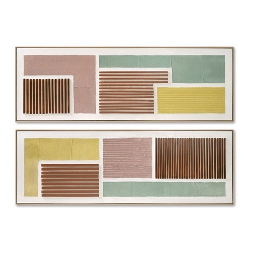 Cuadro Home ESPRIT Moderno Urbano 152 x 4,5 x 52 cm (2 Unidades)