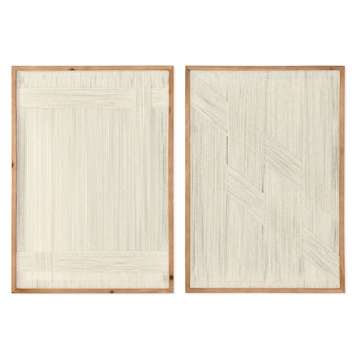 Cuadro Home ESPRIT Blanco Natural Urbano 50 x 2,5 x 70 cm (2 Unidades)