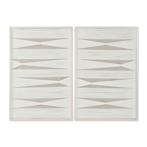 Cuadro Home ESPRIT Blanco Beige Moderno Urbano 60 x 3 x 90 cm (2 Unidades)