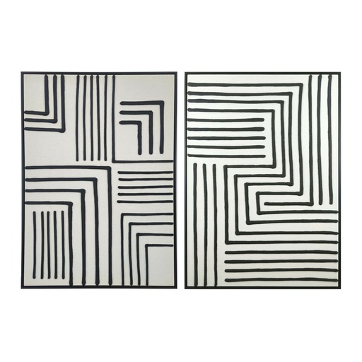 Cuadro Home ESPRIT Blanco Negro Urbano (2 Unidades)