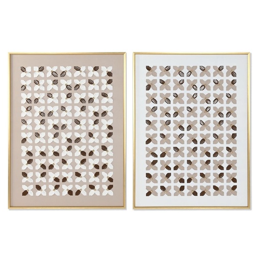 Cuadro Home ESPRIT Blanco Beige Dorado Moderno Urbano 90 x 3,5 x 120 cm (2 Unidades)