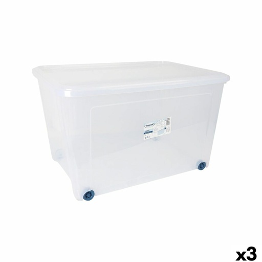 Caja de Almacenamiento con Ruedas Tontarelli 78,2 x 58,2 x 47 cm (3 Unidades)