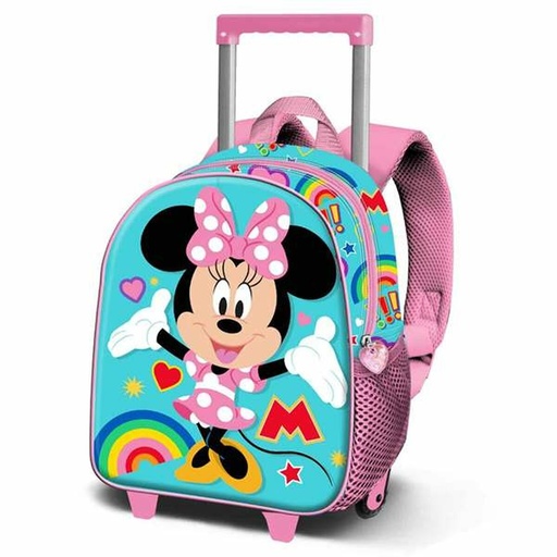 School Rucksack with Wheels Minnie Mouse 3D