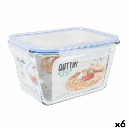 Fiambrera Quttin Rectangular 2,35 L (6 Unidades)