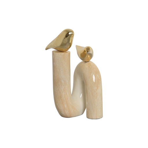 Figura Decorativa Home ESPRIT Dorado Marfil Pájaros Romántico 19 x 11,5 x 27 cm