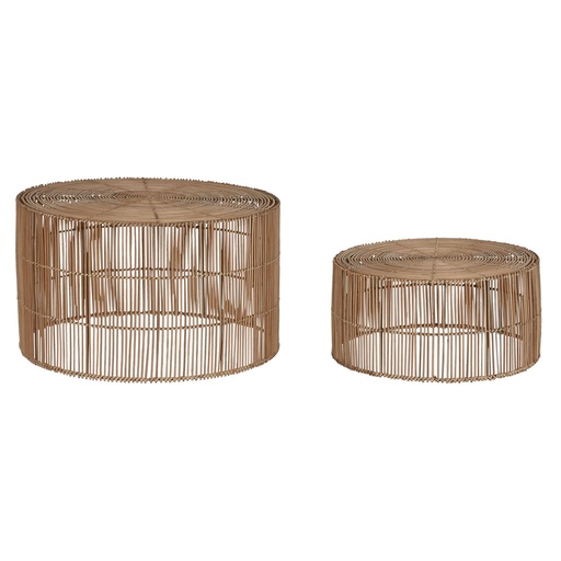 Set of 2 tables Home ESPRIT Natural 70 x 70 x 40 cm