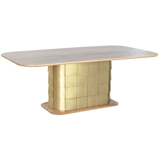 Mesa de Comedor Home ESPRIT Dorado Latón Madera de mango 210 x 110 x 76 cm