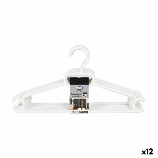 Set of Clothes Hangers Dem Colores Plastic 0,5 x 37 x 18,5 cm 10 Pieces (12 Units)