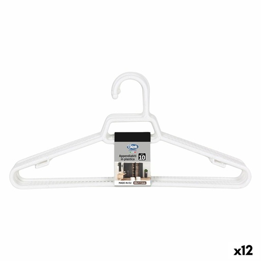 Set of Clothes Hangers Dem Colores Plastic 38 x 17,5 x 0,5 cm 10 Pieces (12 Units)