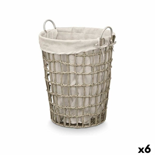 Basket Kipit HX30550 Grey Polyester Cloth polypropylene Iron Plastic 50 % cotton (6 Units)