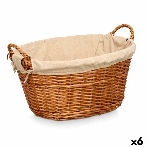 Basket Kipit HX31039 Natural Polyester wicker Cloth 50 % cotton (6 Units)