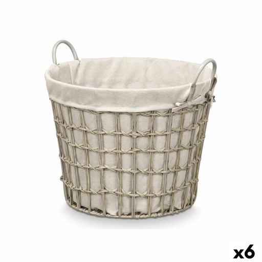 Basket Kipit HX30559 Grey Polyester Cloth polypropylene Iron Plastic 50 % cotton (6 Units)