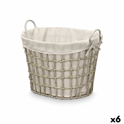 Basket Kipit HX30562 Grey Polyester Cloth polypropylene Iron Plastic 50 % cotton (6 Units)