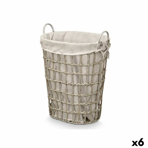 Cesto Kipit HX30553 Gris Poliéster Tela Polipropileno Hierro Plástico 50 % algodón 49 x 58 x 35 cm (6 Unidades)